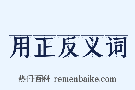 用正反义词是什么意思的图片